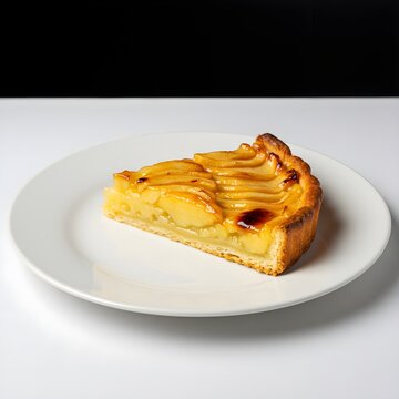 Spanish-style apple tart with glazed sliced apples on a buttery crust &ndash; Tarta de Manzana