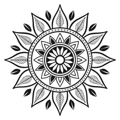 Bold Blockwork Mandala Vector Pack with Tattoo-Ready Radial Art illustration leaf radial tattoo geometric ink 