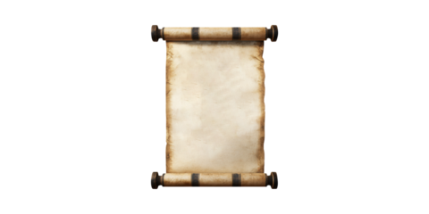 Ancient Blank Scroll. Historical Document Template For Text Or Design Isolated On Transparent Background