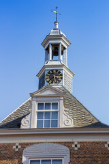 Clock on top of the historic water tower in Tiel, Netherlands