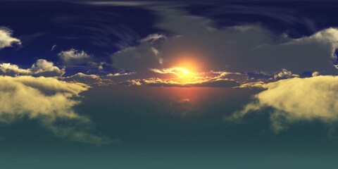 Panorama of clouds, HDRI, environment map , Round panorama, spherical panorama, equidistant projection, panorama 360, flying above the clouds,sky above the clouds, 3D rendering