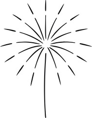 Obraz premium Fireworks Explosion Silhouette: A minimalist black silhouette of a vibrant fireworks explosion, capturing the dynamic energy and celebratory nature of pyrotechnics.