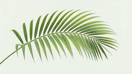 Obraz premium A high-resolution photograph of a single palm frond against a pure white background