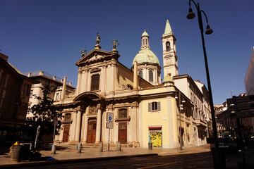 Ornate Facade of a Church in the Heart of Milan, Italy