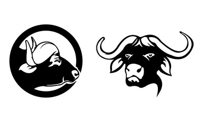 water buffalo head silhouette...