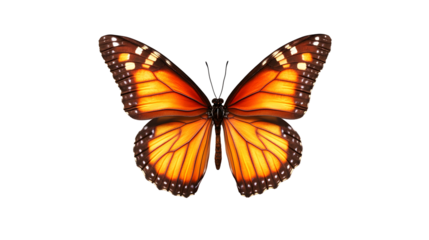 A large orange butterfly with black spots