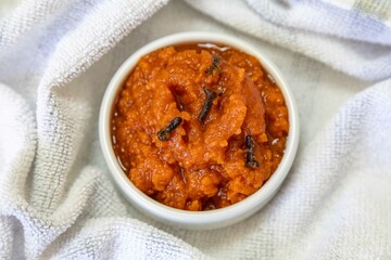 Traditional homemade creamy pumpkin sweet known as chimia, a traditional sweet from European and Eastern European culture in the southern region of Brazil