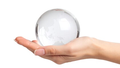 Clear globe in hand