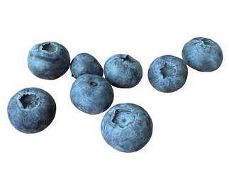 Flying blueberries isolated on white background png ftuit