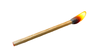 A matchstick with a burnt tip