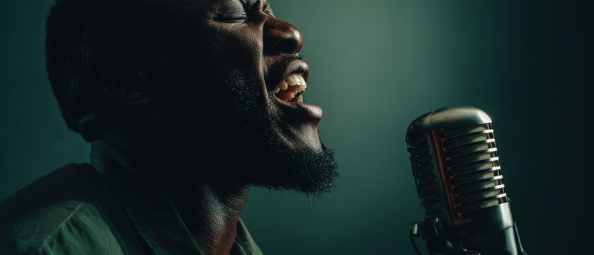 The passionate singer captivating the audience with soulful vocals and emotions.