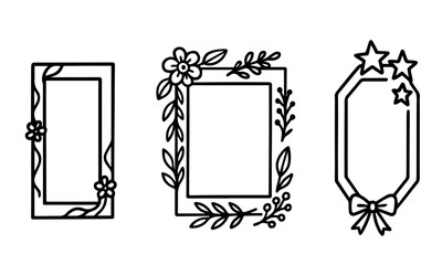 Obraz premium A set of different frames for pictures. Hand Drawn, Doodle Outline