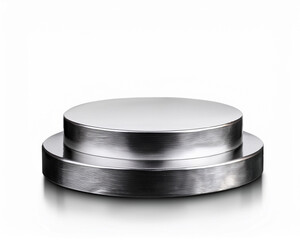 Round silver metal medal isolated on a white background