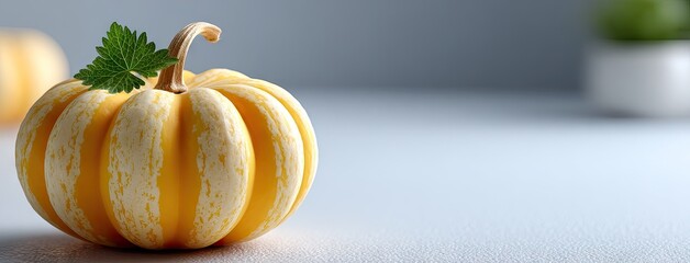 Bright orange and yellow gourd with bumpy texture showcased against a white background for still life or product photography