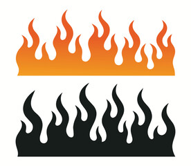 Fire and flames icon set