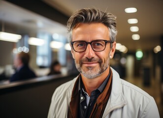 Obraz premium Doctor, orgulloso, sonriendo por su buen trabajo e investigaciones científicas