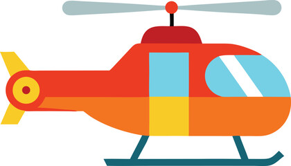 Cartoon Helicopter: A vibrant cartoon helicopter, ready for adventure. This illustration captures the essence of flight and fun