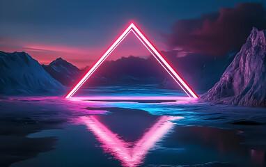 Futuristic Sci-Fi Background with Linear Patterns and Neon Lights.