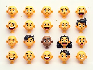 Obraz premium Set of realistic emoticons