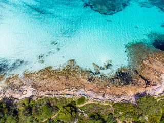 Cala Brandinchi shore seen from above