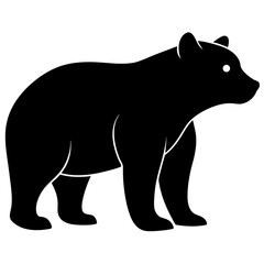 vector illustration of a bear white background