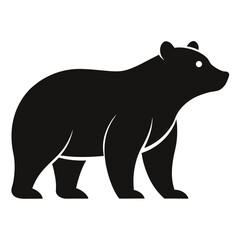silhouette of bear white background
