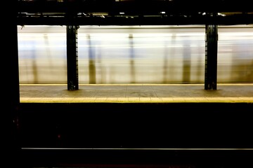 Subway Car Passes in a Blur of Light (New York, New York, USA)