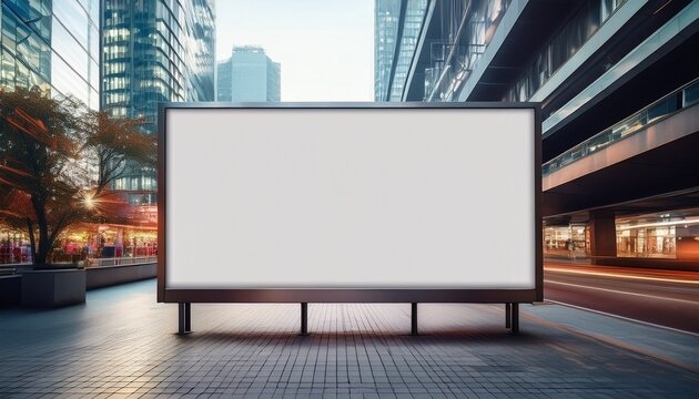 billboard mockup city outdoor poster blank street ad sign digital mock billboard mockup city horizontal wall background ooh brand stand signboard subway urban panel screen banner empty wide psd light