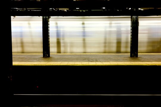 Subway Car Passes in a Blur of Light (New York, New York, USA)