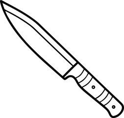 Obraz premium Stainless Steel Blade: A crisp black and white illustration features a meticulously rendered, single stainless steel blade.