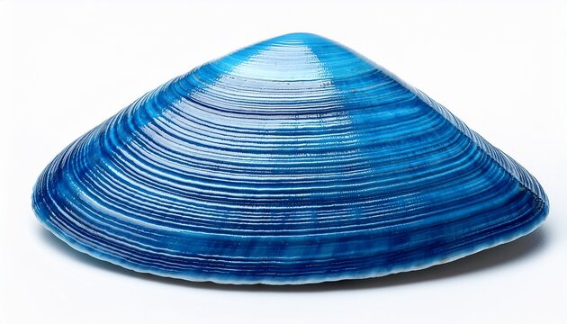 natural blue seashell isolated on white background