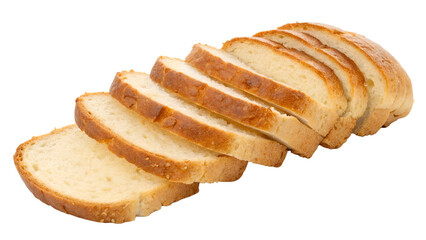 Sliced bread loaf, carbohydrates for sandwiches isolated PNG with Transparent Background