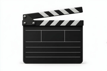 Black clapper board on isolated
