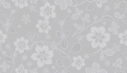 Subtle grey abstract floral pattern with delicate, overlapping blooms and organic shapes, seamless repeat, flower, interior