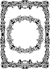 Luxury Floral Border Ornament Vector Illustration