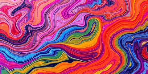 Fototapeta premium Abstract swirling paint strokes, vibrant colors, unique design, style, uncommon