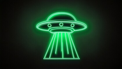 world ufo day neon sign green glowing