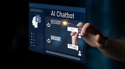 AI chatbot interface facilitates communication, chatbot, and AI interaction for automated user support and information exchange Latch