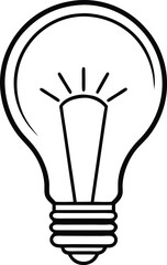 Illumination Icon: A simple yet striking illustration of a classic light bulb, representing the spark of innovation, ideas, and solutions.