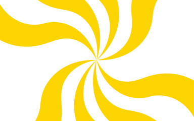 Abstract bold and vibrant design featuring a yellow and white radial swirl pattern. Thick yellow and white curved bands radiating from a central focal point. Clean, modern, and graphic, with visual en