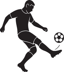 Silhouette of Footballer in Action – Perfect for Sports Graphics & Posters