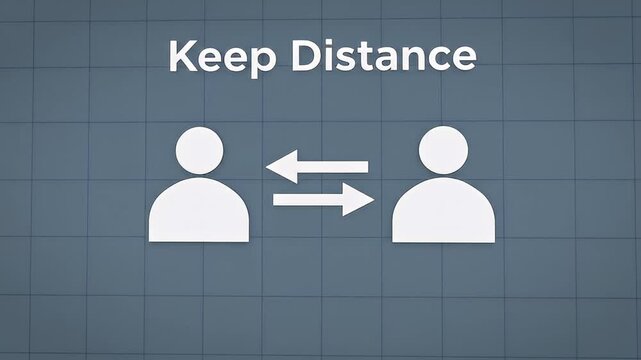 Animated Keep Distance Sign Social Distancing Reminder