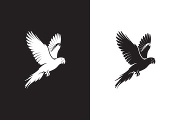Flying Parrot Silhouette