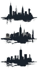 Obraz premium Set of vector cities silhouette