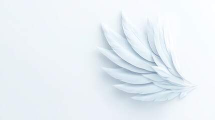 Wing Icon Feather forming a wing shape, white background, symbolizes lightness and grace