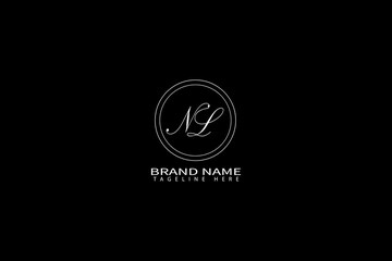 Elegant NL Monogram Logo with Brand Name and Tagline