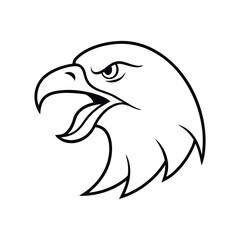 Naklejka premium eagle roaring head line art