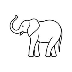 Obraz premium elephant raising its trunk line art
