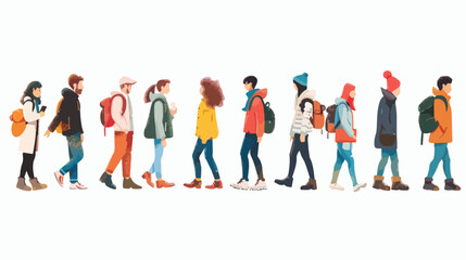Fototapeta premium Kids Imitating Adults: Playful Flat Vector Illustration. Perfect for children's books, websites, and
