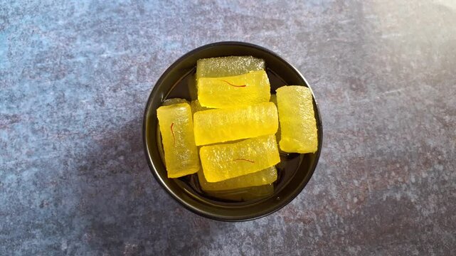 Kesar Angoori Petha Indian traditional sweet